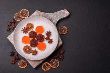 Jelly candies or homemade marmalade with different flavors