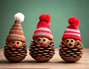 Lustige Tannenzapfen-Figuren mit Kulleraugen und M&uuml;tze &ndash; Kreative DIY-Bastelidee f&uuml;r Herbst und Winter