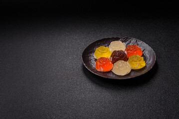 Jelly candies or homemade marmalade with different flavors