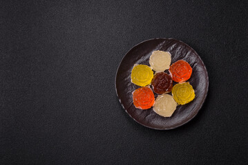 Jelly candies or homemade marmalade with different flavors