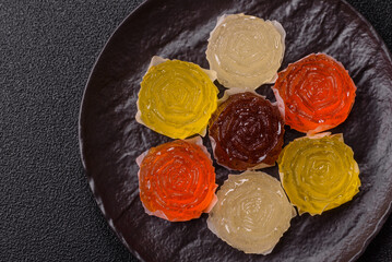 Jelly candies or homemade marmalade with different flavors