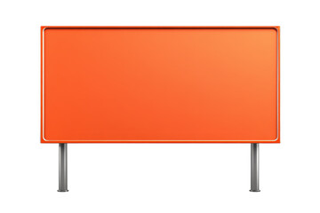 Obraz premium Blank Orange Rectangular Sign With Metal Frame On Transparent Backgrounds, Sign Mockup Templates, Blank Signage Templates Mockups For Design Templates Advertisements Or Branding Ideas