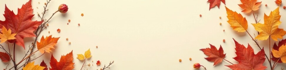 Creamy paper, dried flowers & muted autumn leaves, floral, paper, vintage