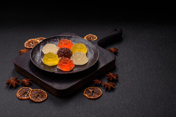 Jelly candies or homemade marmalade with different flavors