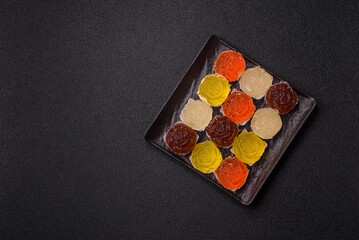 Jelly candies or homemade marmalade with different flavors