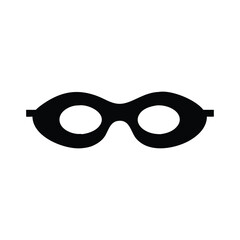 Black Silhouette of a Masquerade Mask with Two Eye Holes