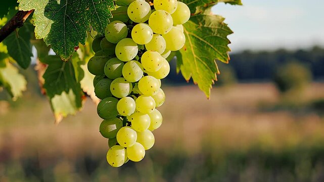 Grapes Hanging on Vine