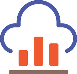 Cloud bar chart icon