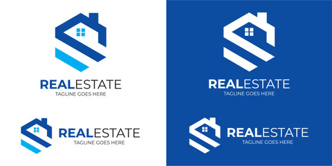 letter S  Set of minimalist real estate logo vector