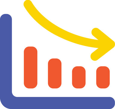 Dicrease graph chart icon