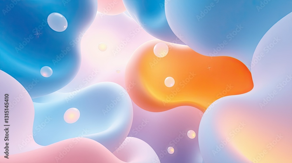 Poster swirling colors blend softly to create an engaging abstract background characterized by vibrant shad