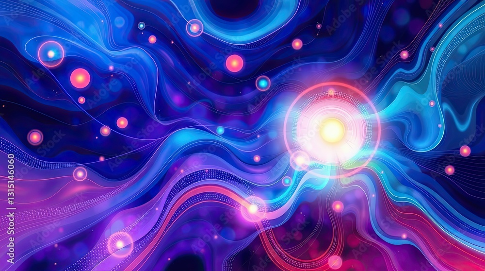 Poster swirling patterns of colors blend seamlessly to form a captivating abstract background evoking feeli