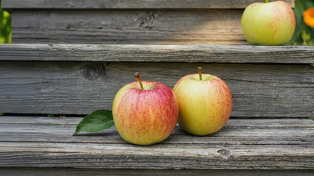 Delicious Apple with Leaf
