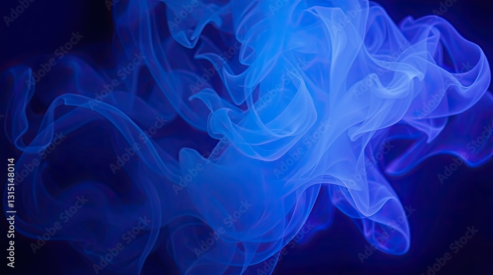 Poster this artwork features soft and colorful abstract forms in blue and purple shades blending seamlessly