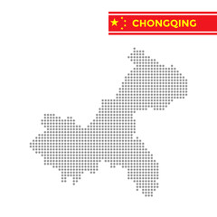 Dotted map of Chongqing Province in China