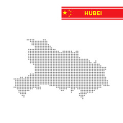 Dotted map of Hubei Province in China