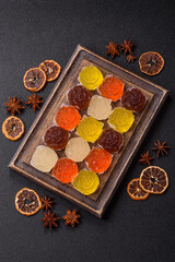 Jelly candies or homemade marmalade with different flavors
