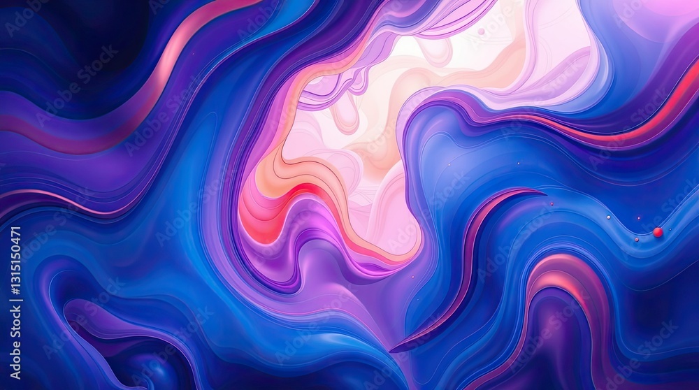 Poster an enchanting abstract background displays colorful waves intertwining in soft hues creating a seren