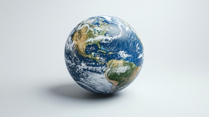 Fototapeta premium Pixelated 3D Earth Model On Light Gray Background