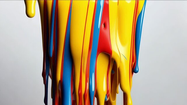Abstract background with rainbow. Dripping rainbow and wite paint