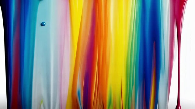 Abstract background with rainbow. Dripping rainbow and wite paint