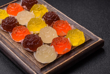 Jelly candies or homemade marmalade with different flavors