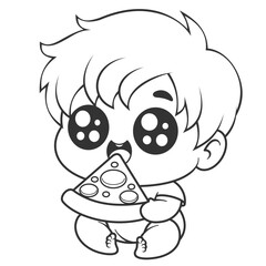 The boys were very excited to eat pizza, for coloring