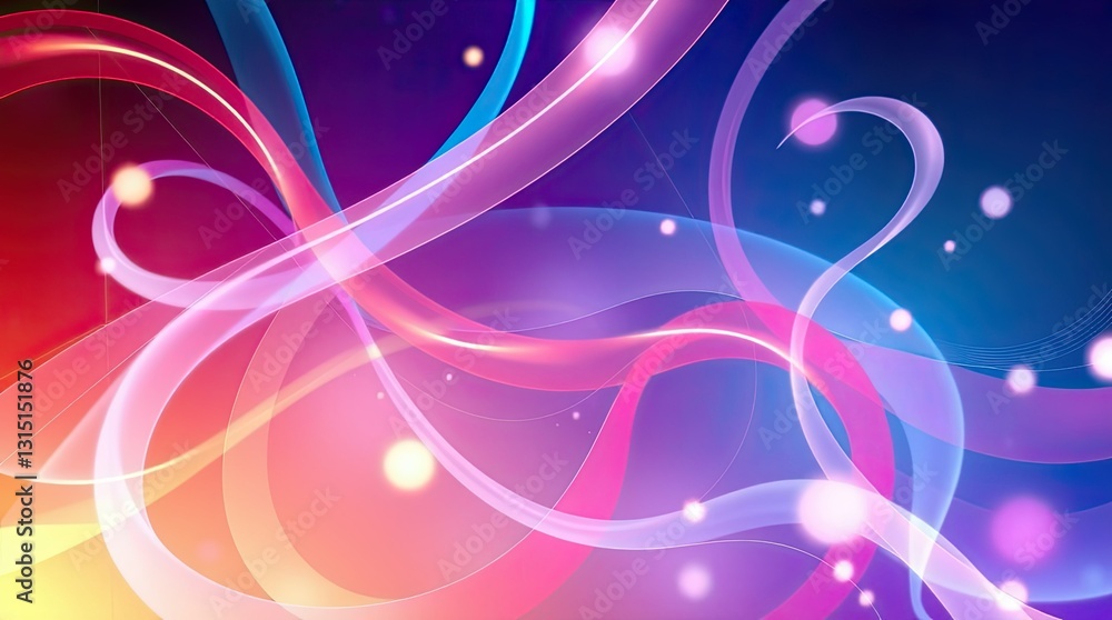 Poster soft flowing lines in vibrant colors dance across the canvas creating an abstract world filled with 