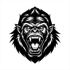 a gorilla head lion head vector