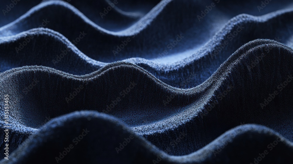 Aufkleber abstract close-up of blue fabric texture creating wave pattern concept
