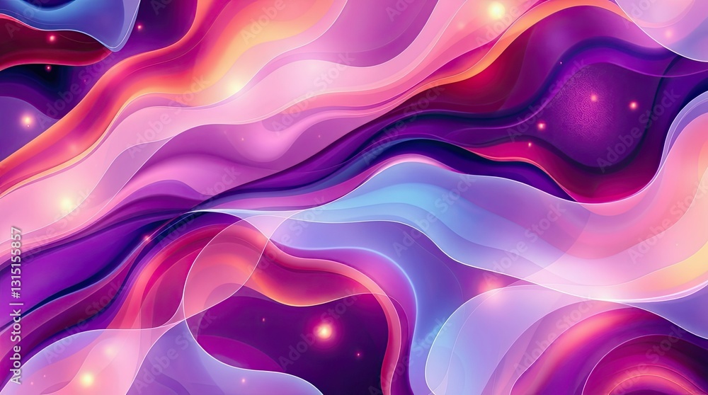 Poster experience a captivating blend of soft colors and flowing shapes creating a serene and dynamic atmos