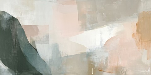 Abstract Textured Palette Strokes Painting with Earthy Tones Palette