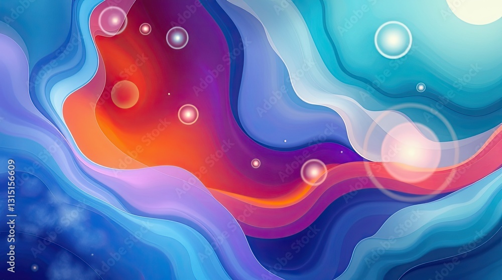 Poster this beautiful abstract artwork features a blend of soft colors and flowing shapes creating an invit