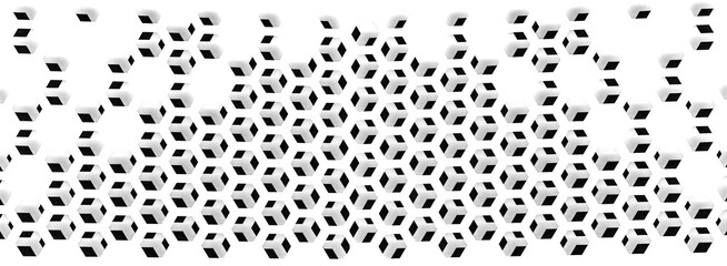 abstract hexagonal metallic shape pattern on wall