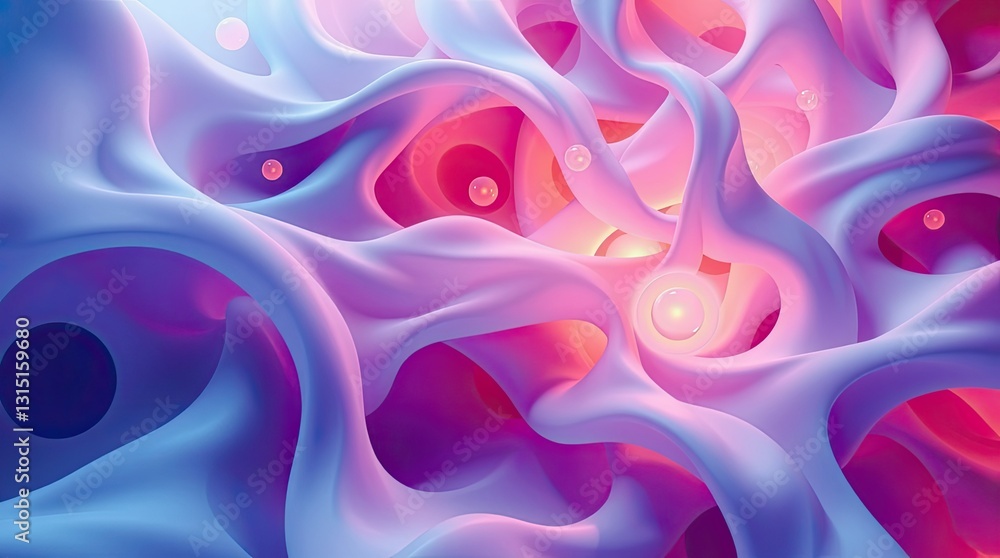 Poster soft curves and vibrant colors intertwine creating a mesmerizing tapestry of abstract art perfect fo