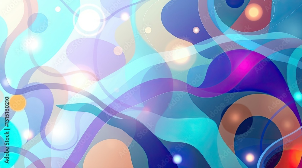 Poster this abstract background art features a blend of soft colors and flowing shapes creating a serene at