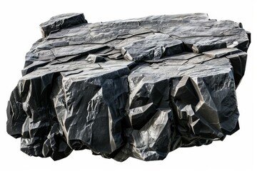 Jagged black rock formation isolated