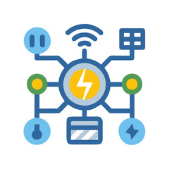 Smart energy grid with interconnected nodes
