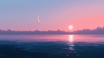 serene minimalist dawn vista