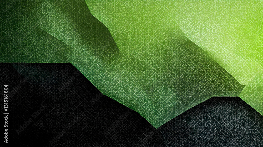 Poster abstract green and black background with subtle glitter texture and smooth geometric shapes graphic 