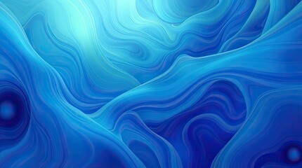 Vibrant swirls of blue in an abstract composition evoke a sense of tranquility and softness providing a calming and visually appealing atmosphere
