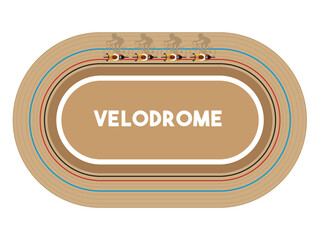velodrome for cycling races, top view.