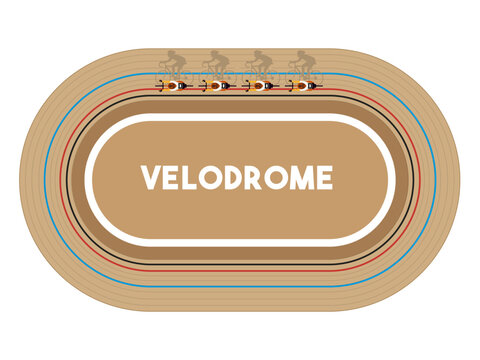 velodrome for cycling races, top view.