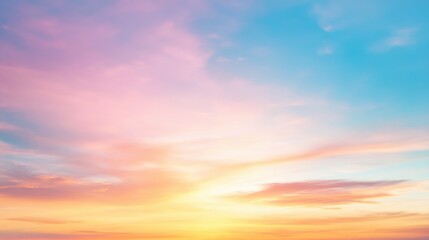 Fototapeta premium Early Morning Sky Illuminates Soft Clouds With Golden Rays of Sunlight Breaking Through