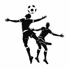 Football player heading the ball