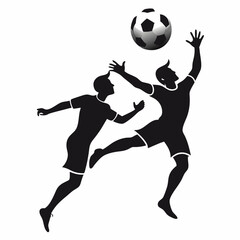 Football player heading the ball