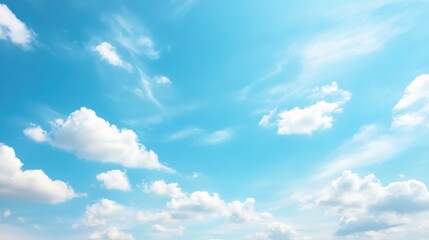 Fototapeta premium Vibrant Spring Sky Displaying Pastel Blues and Soft Clouds at Midday
