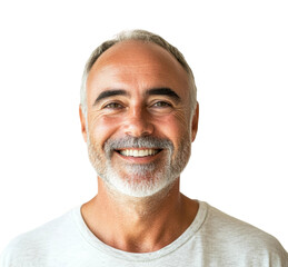 Obraz premium Joyful man smiling portrait bright isolated on transparent background, png