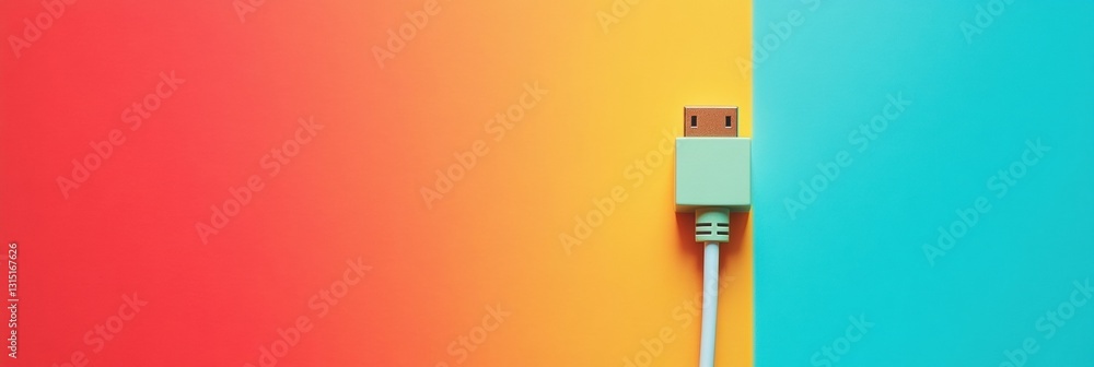 Aufkleber Network cable connected to internet with gradient background and ample space for text composition
