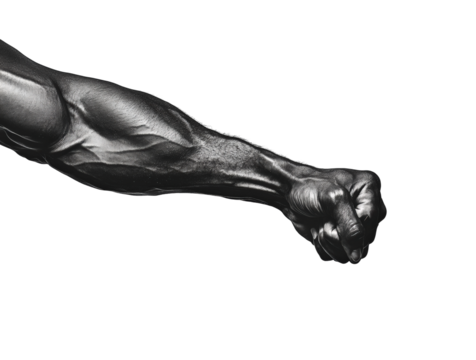 Fist punch action dynamic isolated on transparent background, png
